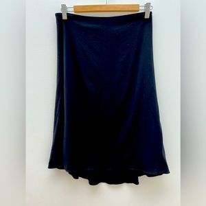 Peter Cohen Wool Crepe Stretch Pencil Skirt with flare Black